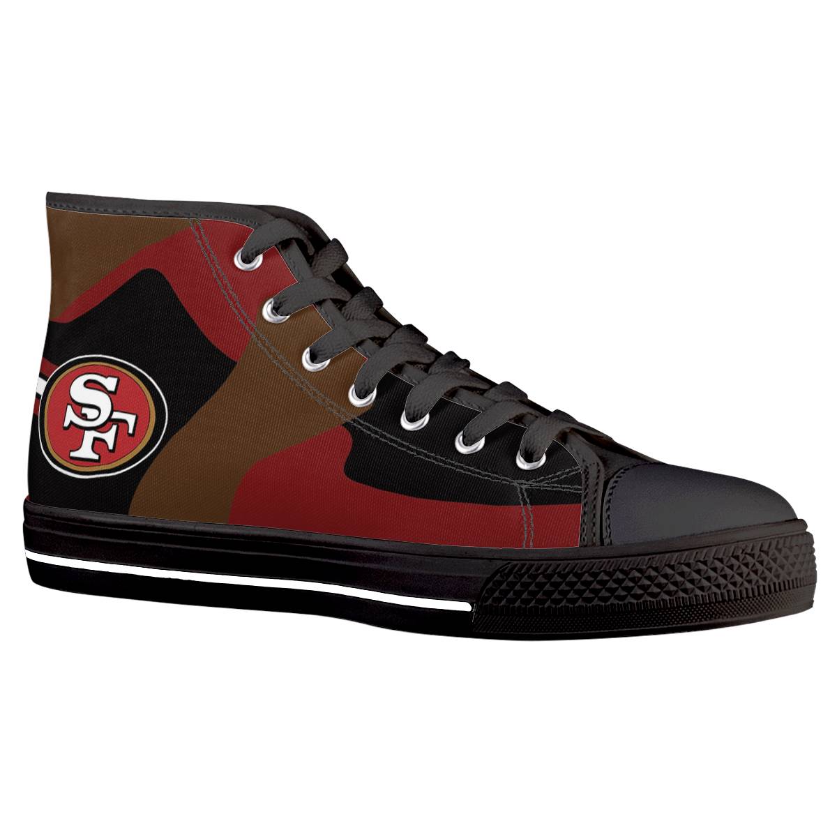 Men's San Francisco 49ers High Top Canvas Sneakers 003 Men's San Francisco 49ers High Top Canvas Sneakers 003